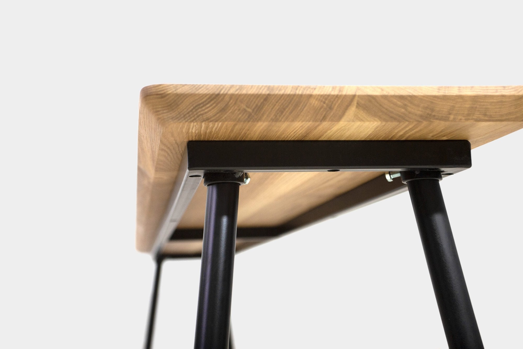 Mid Century Modern Oak Bench on Metal Legs | MARTA Bench-Hardman Design