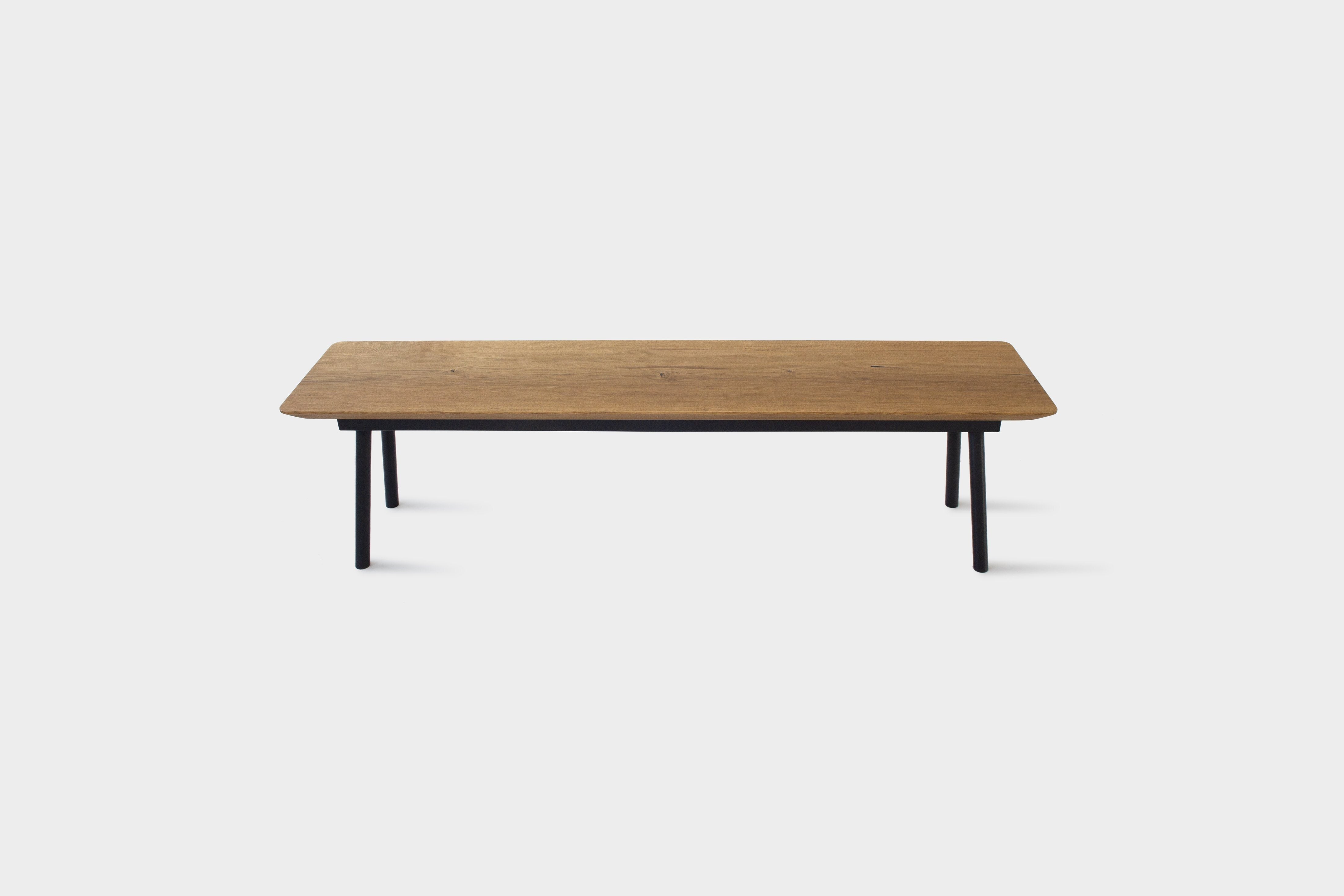 Mid Century Modern Oak Bench on Metal Legs | MARTA Bench-Hardman Design