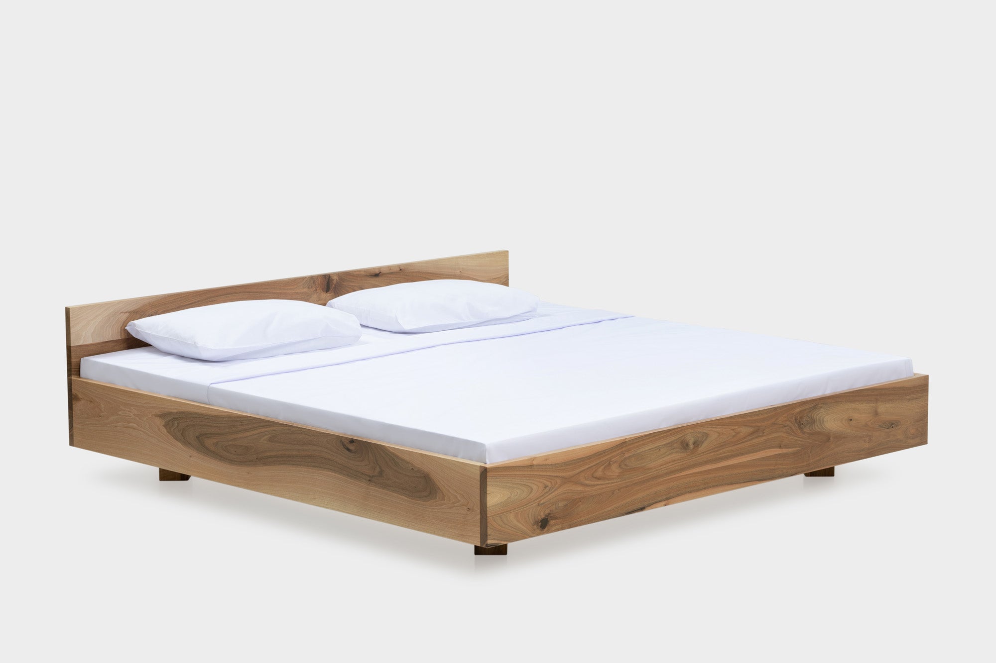 CASSIE | Minimal Bed Frame Handmade Walnut and Oak