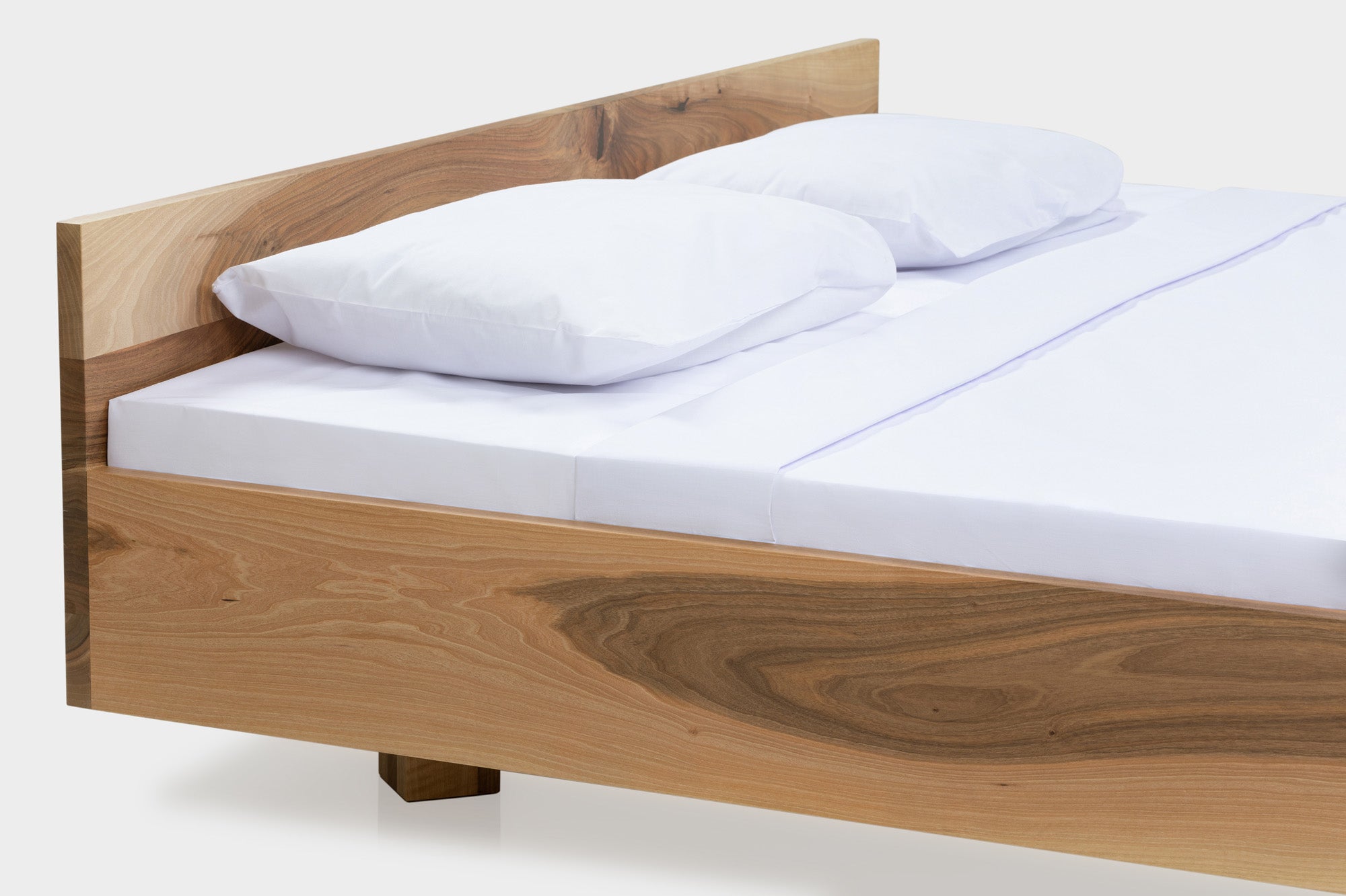 CASSIE | Minimal Bed Frame Handmade Walnut and Oak