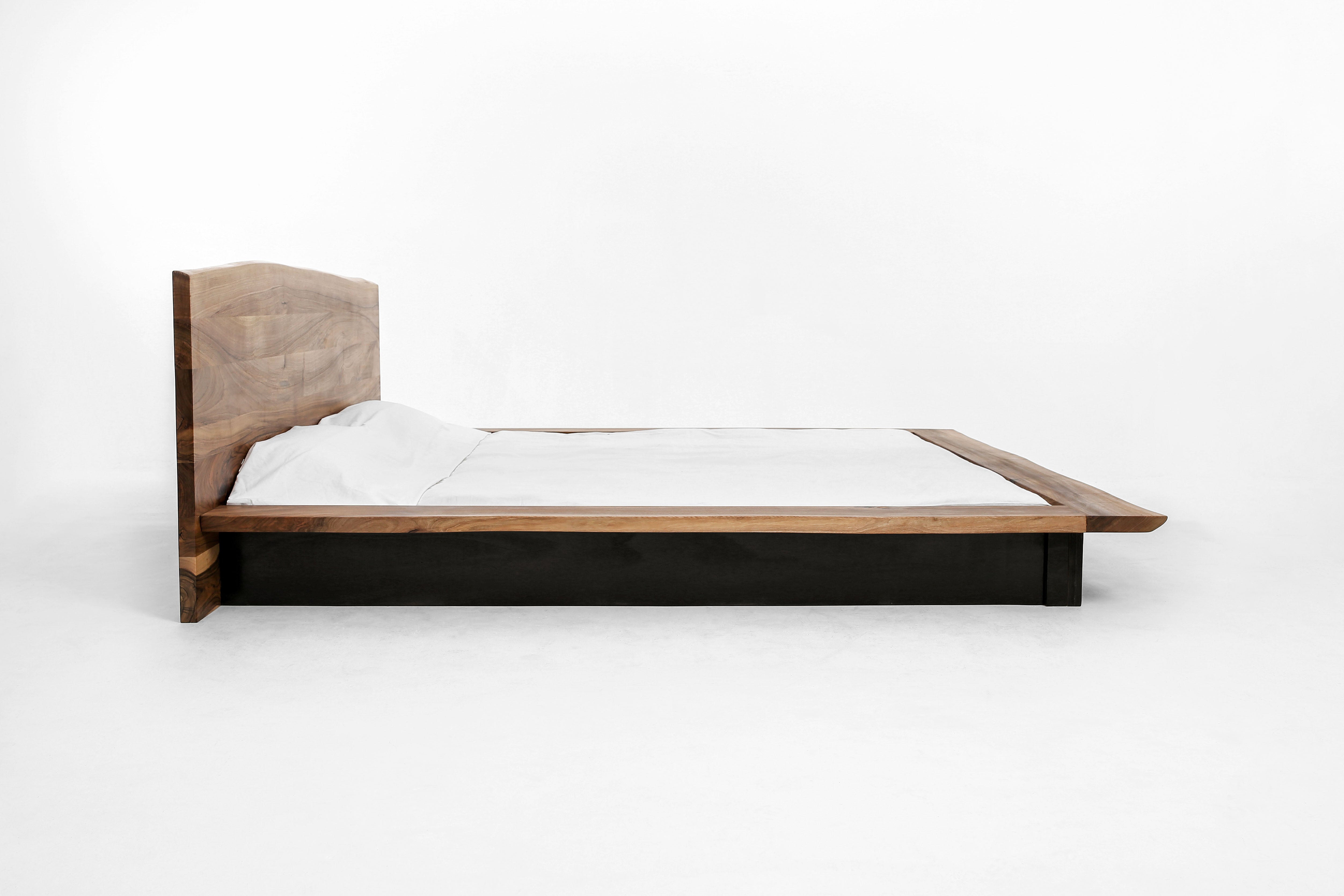 KAATJE | Walnut Platform Bed Frame and Headboard